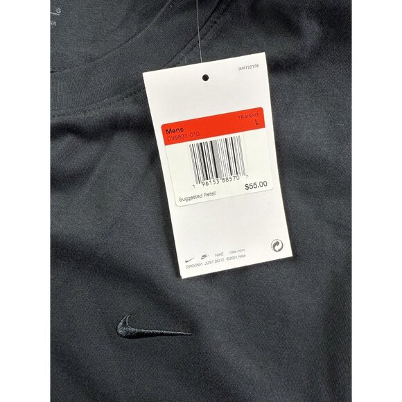 Nike Dri-FIT Shirt Mens Large Black Training Tee Athletic Swoosh DV9831-010 - Picture 4 of 12